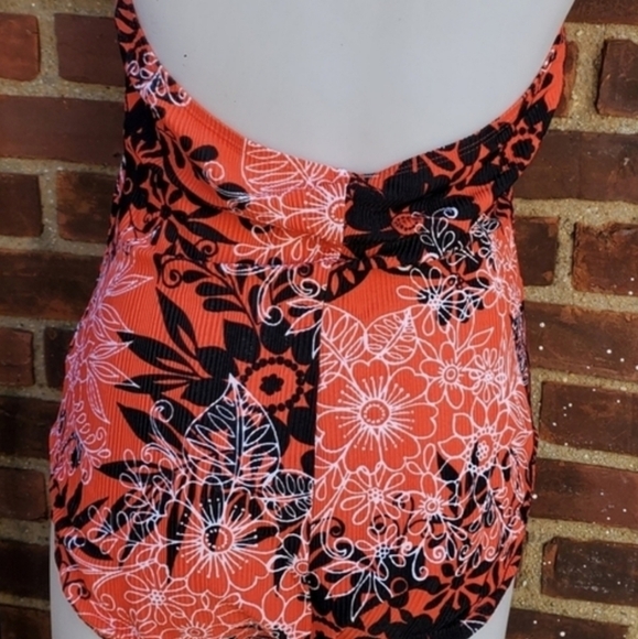 Catalina Hawaiian Print PLUS halter Swimsuit.3X - Picture 10 of 13